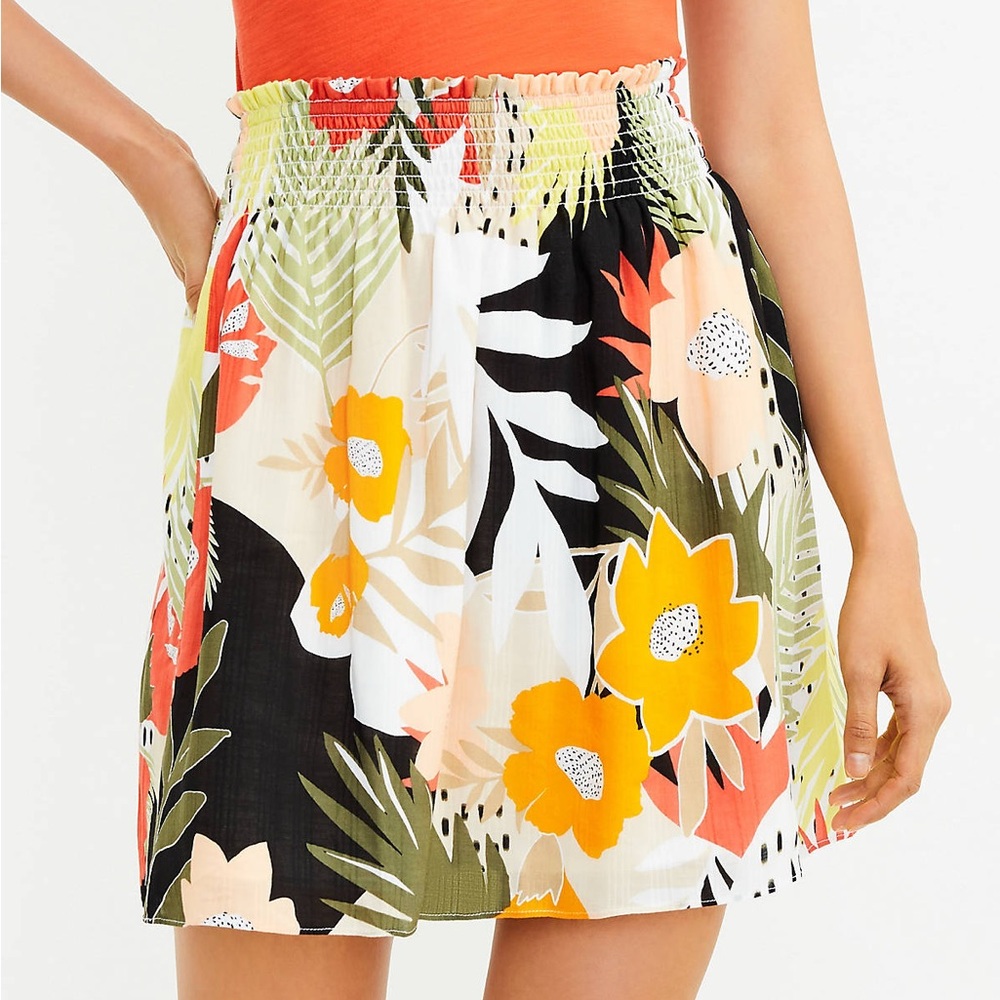 Abstract Floral Print Women's Skirt - XS petite